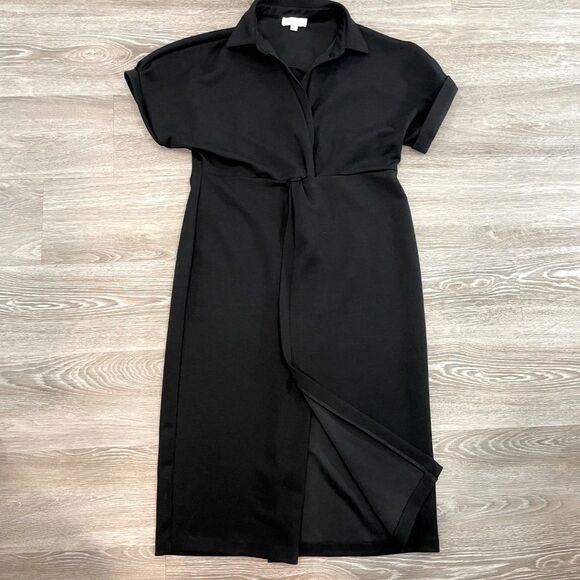 Cynthia Rowley Black Midi Dress Slim Fit Pencil Buisness Dress XL Stretchy - Picture 6 of 13